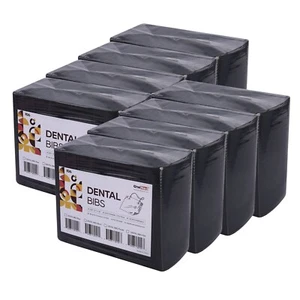1000 OneMed Black Dental Patient Bibs ,2+1 Ply Medical Tattoo Towel Waterproof - Picture 1 of 7