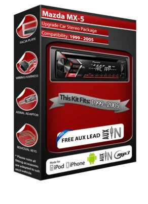 Mazda MX-5 Auto Stereo, Pioneer CD MP3 Lettore Radio con Anteriore USB Aux - Immagine 1 di 4