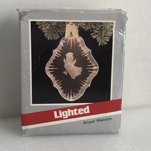 Hallmark Keepsake Magic Lighted Ornament Angel Melody Acrylic Brass Hanger 1989 - Imagen 1 de 8