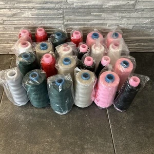 24 Spools Of Serger Thread Assorted Colors - Picture 1 of 5