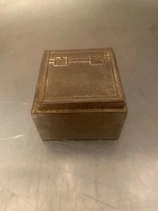 Small Vintage Square Metal Inkwell - AOx - Picture 1 of 4