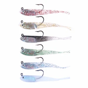 5PCS/Pack Luminous Soft Rubber Ice Fishing Lure 7.5cm/5.5g Fish Bait Jig Bass - Picture 1 of 19