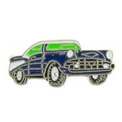 定制翻领针 DIY 1957 雪佛兰轿跑车复古经典蓝色绿色 W — 第 1/4 张图片