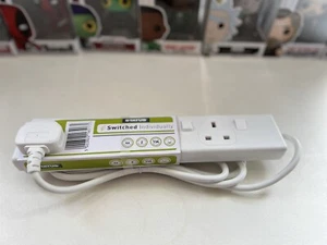 Status UK Verlängerungskabel 4 Steckdosen einzeln Stecker Buchse 2 Meter 13A - Bild 1 von 3