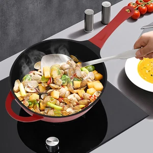 11.02in Aluminum Frying Pan w/Nonstick Coating&Lid Handle Deep Steak Pot Skillet - Picture 1 of 18