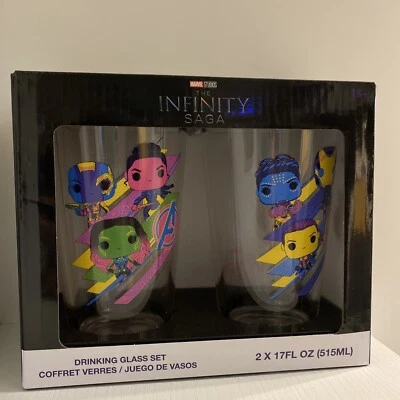 NUEVO Funko POP - Juego de vasos de neón Marvel para mujeres - Paquete de 2, 17 FL OZ, Infinity Foto 1 de 4