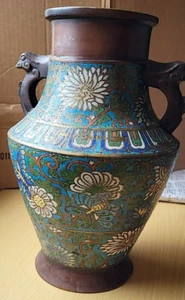 Chinese Ming Dynasty painted enamel painted bronze vase 明代画珐琅彩铜花瓶 j1 - Picture 1 of 11