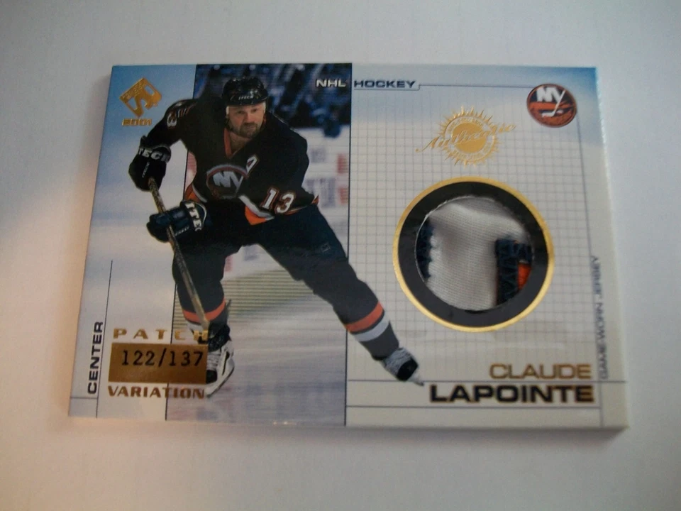 2000-01 PACIFIC PRIVATE STOCK GAME GEAR CLAUDE LAPOINTE 3 COLOR ISLANDERS PATCH - Image 1 of 2