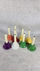 Vintage Note Hand Bells Kidsplay Musical Handbells Colorful Set Of 9 See Photos  - Picture 1 of 9