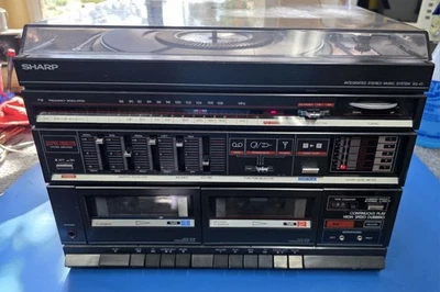 Sharp SH45 Compact System Cassette, Turntable, AM/FM Stereo System. TESTED - Image 1 of 4