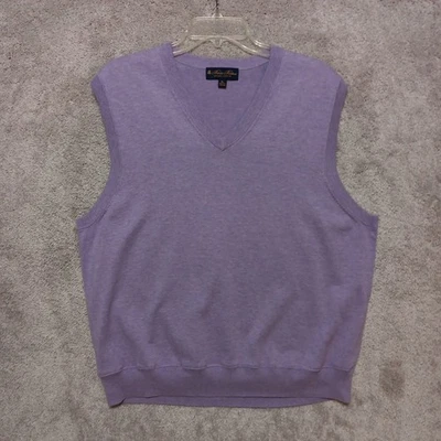 Brooks Brothers Sweater Vest Mens XL Purple Supima Cotton Preppy Golf Academia - Image 1 of 4