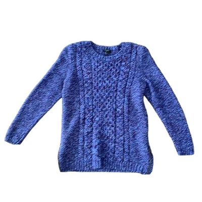 talbots petite indigo cable knit crew neck sweater women's small petite - Image 1 of 4
