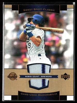 Robin Yount 2003 Upper Deck Sweet Spot Classic Game Used GU Jersey Relic SP - Image 1 of 2