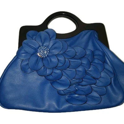 Bolso de Mano Scarleton Los Angeles con Mango de Madera Rosa Cartera Negra Moda Vegano Foto 1 de 4