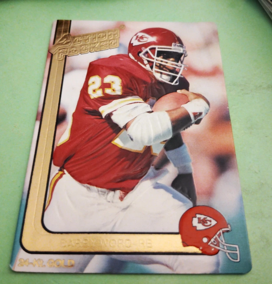 1991 Barry Word Action Packed 24K GOLD NFL Card #23G Kansas City Chiefs MINT - Image 1 of 1
