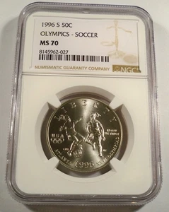 1995-S 50c NGC MS70 OLYMPICS SOCCER COMMEMORATIVE HALF DOLLAR MS 70 - Picture 1 of 4