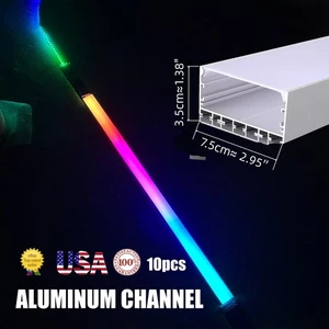 10pcs 1m 3.3ft Length Aluminum Light Mounting Channel Slot for Light Strip Rope - Picture 1 of 11