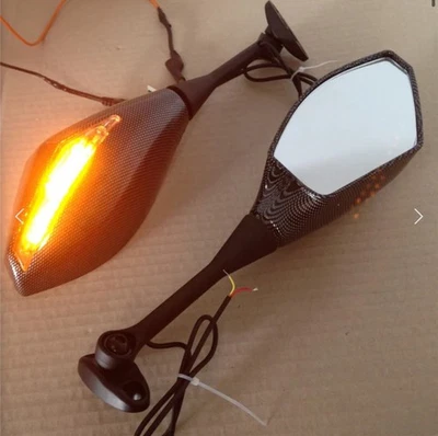 Turn signal Mirrors for 2003-2012 Honda CBR 600RR 2004-2007 CBR1000RR Carbon - Image 1 of 4