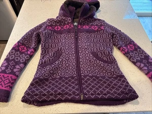 Everest Designs 100% Lana Cremallera Completa Capucha Mujer Talla Pequeña Hecha a Mano en Nepal - Imagen 1 de 16
