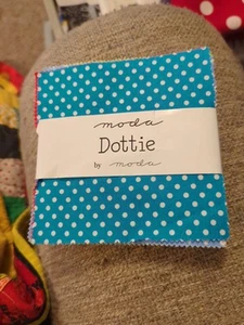 Moda's Dottie Charm Pack Polka Dot Cotton Fabric (42-5" Squares, OOP) - Picture 1 of 14