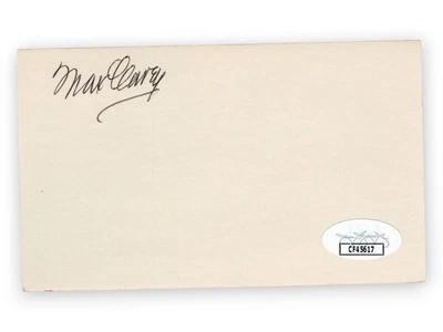 Max Carey Signed Autographed 3X5 Index Card Pirates Dodgers JSA CF45617 - Image 1 of 2