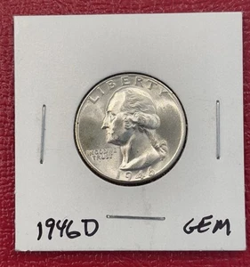 1946 D Washington Silver Quarter, Gem Uncirculated. - Picture 1 of 2