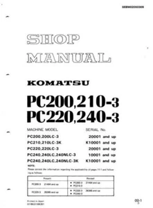 Komatsu_Pc200-3_Pc210-3_Pc220-3_Pc240-3_Taller de excavadora hidráulica - Imagen 1 de 5