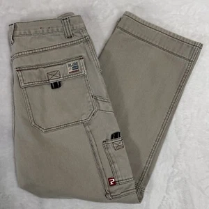 90s Y2K Plugg Baggy Cargo Jeans Size 32x30 Skater Grunge Wide Leg Utility VTG - Picture 1 of 15