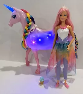 Barbie Dreamtopia Doll MAGICAL UNICORN with RAINBOW Mane Lights And Sounds - Picture 1 of 1