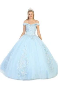 Womens Dresses For Prom Quinceanera Long Off The Shoulder Ball Gown Plus Size - Picture 1 of 12