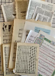 170 Pages Vtg Music, Dictionary & Book Pgs, Ephemera for Mixed Media 10+ Styles - Picture 1 of 5