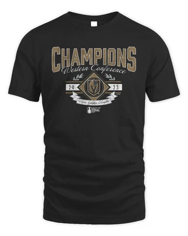 Vegas Golden Knights Team Hockey 2023 Western Conference Champs T-Shirt Allsize Cover