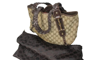 GUCCI Sukey Tote Handbag Bag Purse Guccissima Logo Italy Monogram Vintage Braid - Picture 1 of 12