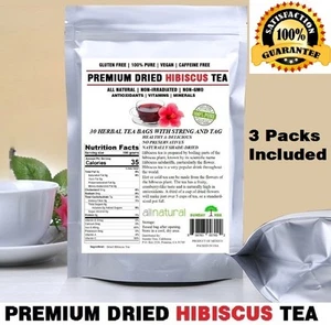 Borsetto Hibiscus Tea 90 Bustine 100% Naturale Premium Ricco di Tè Ricco di Antiossidanti - Foto 1 di 7