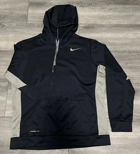 Nike Hoodie Men's Large Navy & Gray Therma Fit Pullover Fleece Sweatshirt - Picture 1 of 13