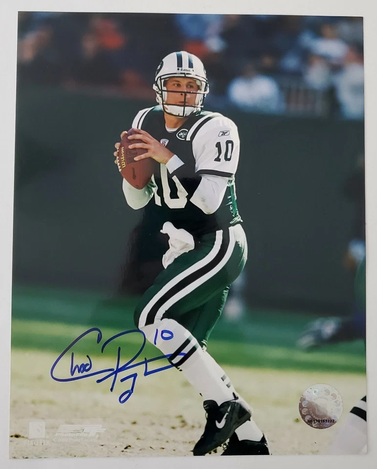 Foto 8x10 firmada por Chad Pennington de los NY Jets de Nueva York NFL Quarterback Legend RAD Foto 1 de 1