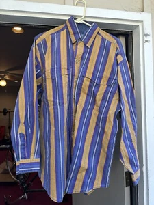 Point Zero Men’s Purple/Yellow Striped Flannel - Picture 1 of 6
