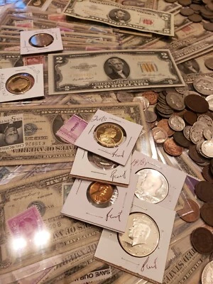 ESTATE SALE FIND, OLD US COINS, GOLD, .999 SILVER BARS, BULLION, RARE U.S. BILLS - Image 1 of 4