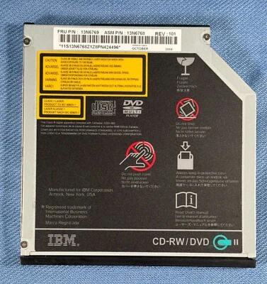 IBM Thinkpad T42  CD-RW DVD-ROM Drive Insert 13N6769 13N6768 - Image 1 of 3