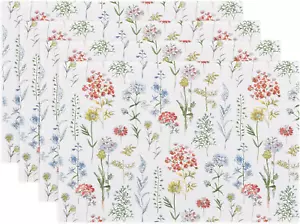 Floral Leaves Spring Placemats Easter Summer Seasonal Set of 4-12 X 18 Inch - Picture 1 of 11