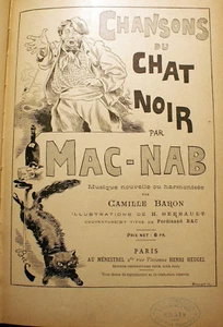 SCHWARZE KATZE/LIEDER VON../MAC-NAB/AU MENESTREL/1890/H.GERBAULT ILLUSTRATOR - Bild 1 von 8