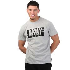 Men's DKNY Stamp Regular Fit Cotton Blend Short Sleeve T-Shirt in Silver - S Regular