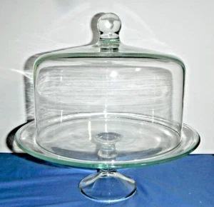 Heavy Weight Glass Cake Display w/Cover & Raised Pedestal Williams Sonoma - Picture 1 of 4