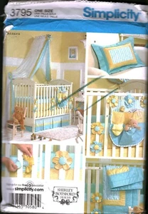 3795 Simplicity Vintage Sewing Pattern Nursery Accessories Infant Quilt Canopy - Picture 1 of 2