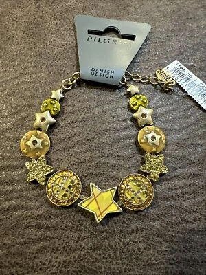 Pulsera Peregrina Joyería Cristal Swarovski Estrella Amarilla Cobre Foto 1 de 3