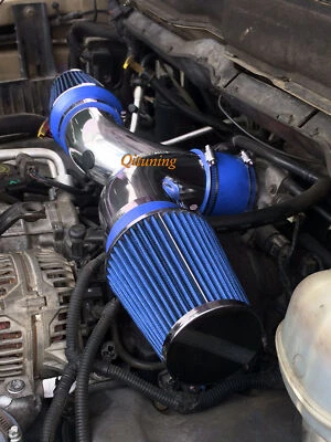 Blue Dual Twin Air Intake Kit Filter For 2003 Dodge Dakota Durango 3.7L 4.7L - Imagem 1 de 2