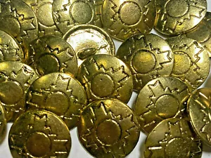 Seltener NAVAHO Muster Gold Finish Metallguss Knopf 27 mm Schaft - Bild 1 von 3