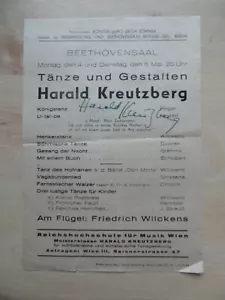 Harald Kreutzberg Autogramm signed 15x21 cm Programm gefaltet - Picture 1 of 1