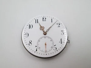 Máquina y esfera reloj bolsillo Union. Remontoir. Dial porcelana. 1900. Suiza - Imagen 1 de 7