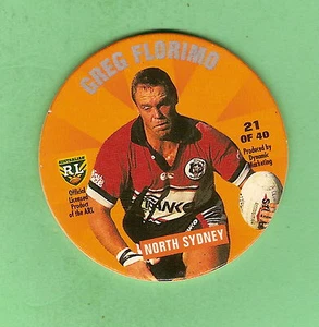 NSW RUGBY LEAGUE 1995 TAZO #21 GREG FLORIMO, OSOS DEL NORTE DE SYDNEY - Imagen 1 de 1
